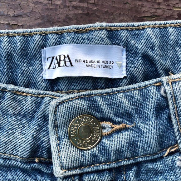 Zara Mid Rise Loose Jeans Folded Cuffs Wide Leg 10 - Picture 5 of 13